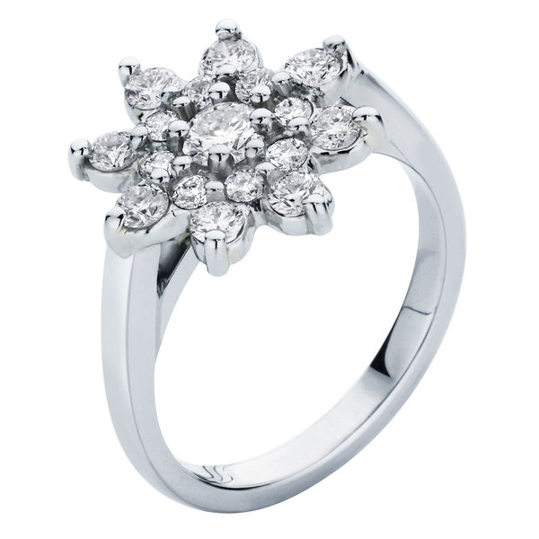 Round Other Engagement Ring White Gold | Snowflake
