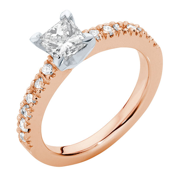 Amore Princess Rose Gold Engagement Ring