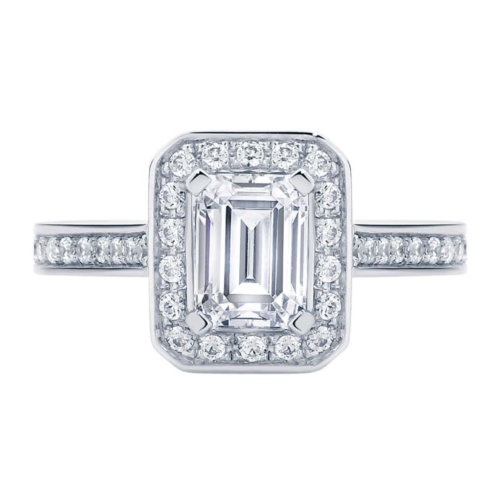 Emerald Serenity Platinum Engagement Ring
