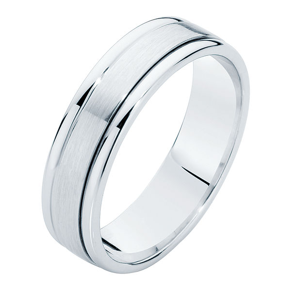 Matte Polished Platinum Wedding Ring