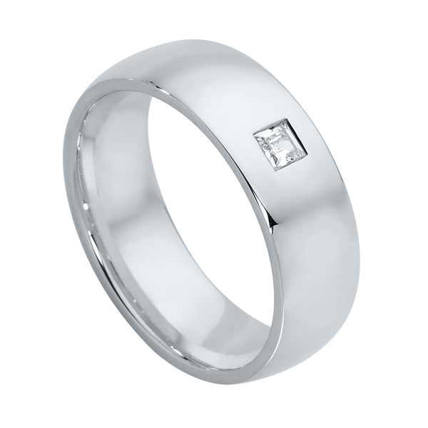 Mens Gypsy Set Platinum Wedding Ring