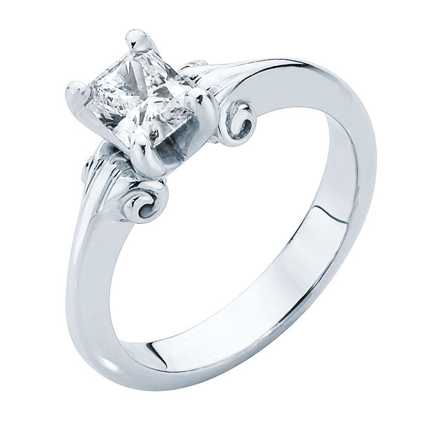 Venetian White Gold Engagement Ring