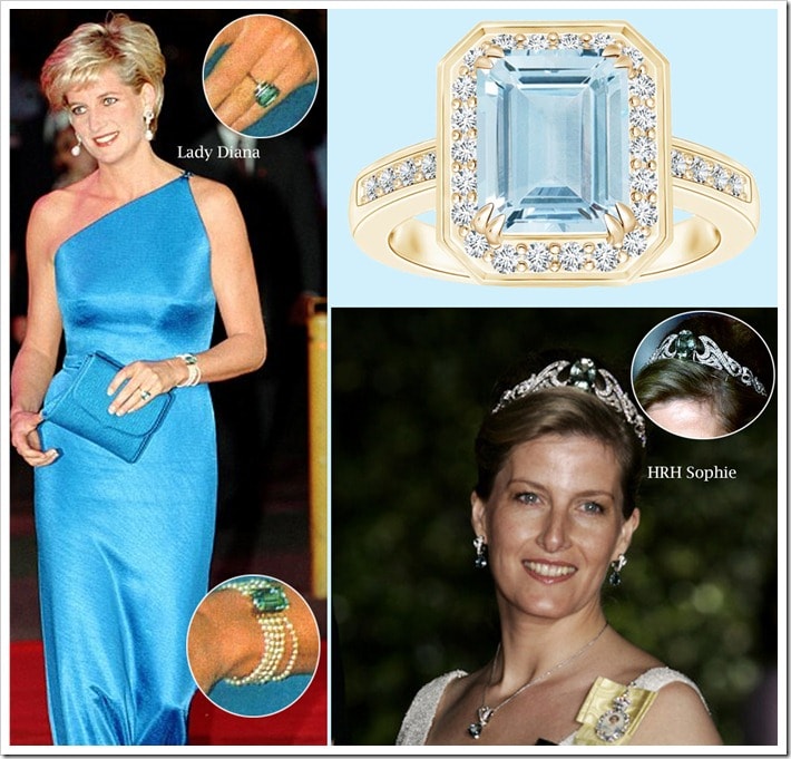 Aquamarine & diamond pear drop earrings in 18ct white gold, 2265