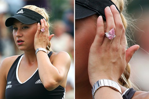 Anna Kournikova's pink engagement ring