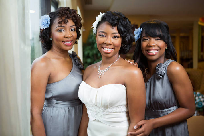 Smiling bridesmaids