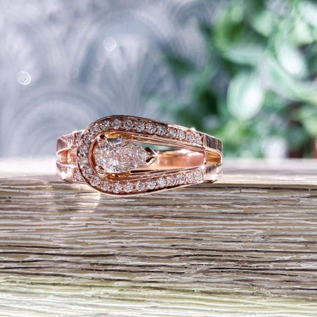 Asymmetrical engagement ring online
