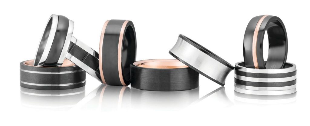 Zirconium wedding rings