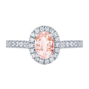 Rosetta Oval Peach Sapphire Engagement Ring