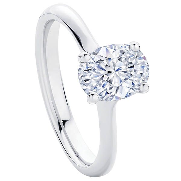 Oval solitaire ring