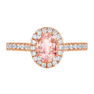 Peach Sapphire Rosetta Oval Rose Gold