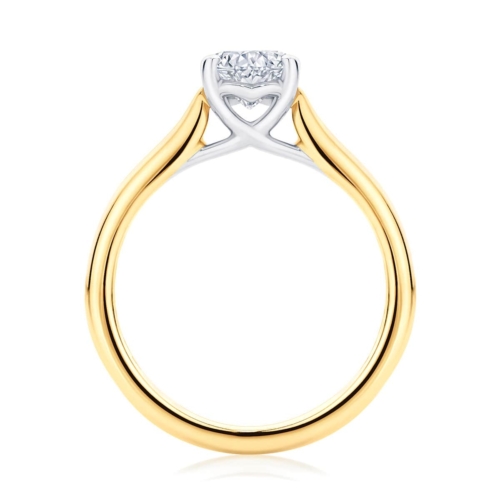 Pear cut diamond engagement ring yellow gold solitaire