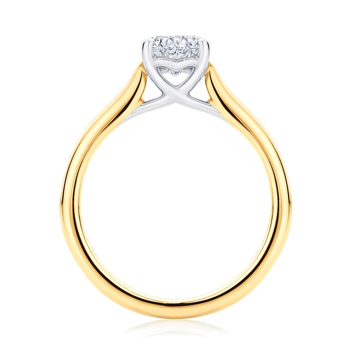 Pear cut diamond engagement ring yellow gold solitaire