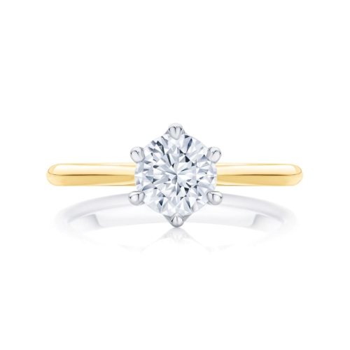 Yellow gold diamond solitaire 6 claw