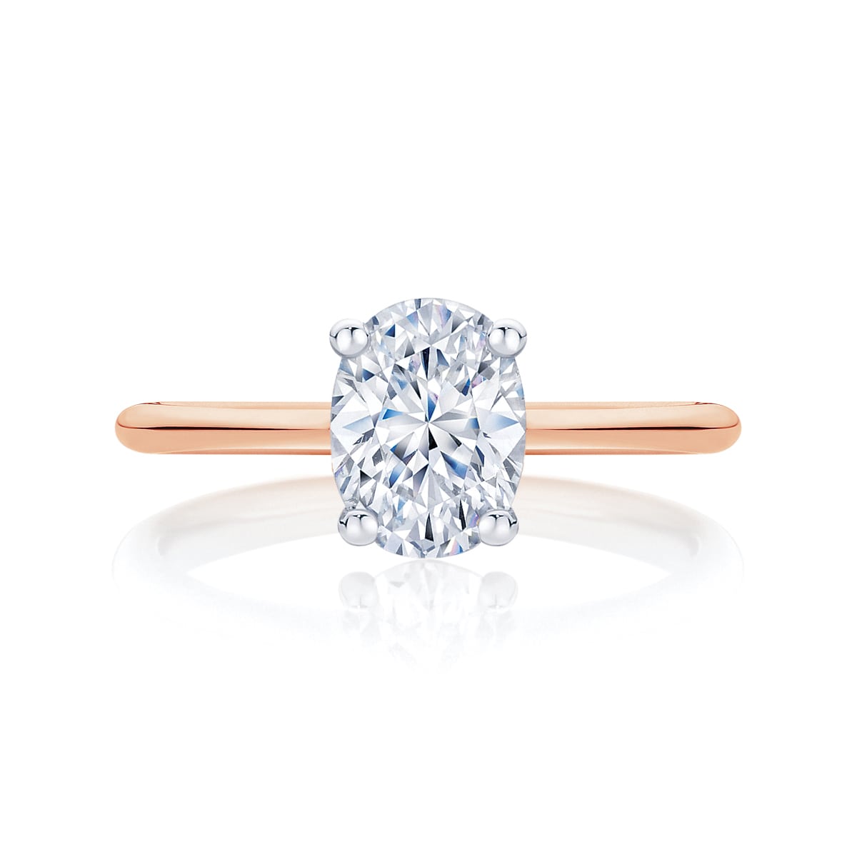 Oval Cut Engagement Ring Rose Gold | Oval Solitaire