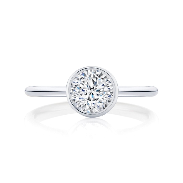 Bezel set solitaire engagement ring