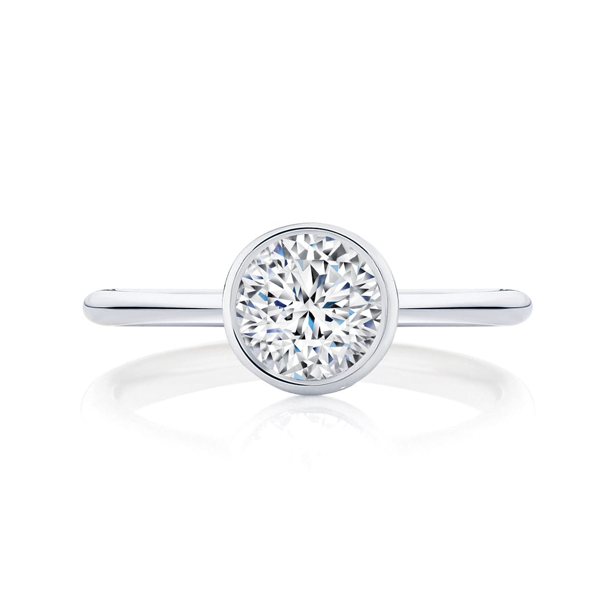 Bezel set solitaire engagement ring