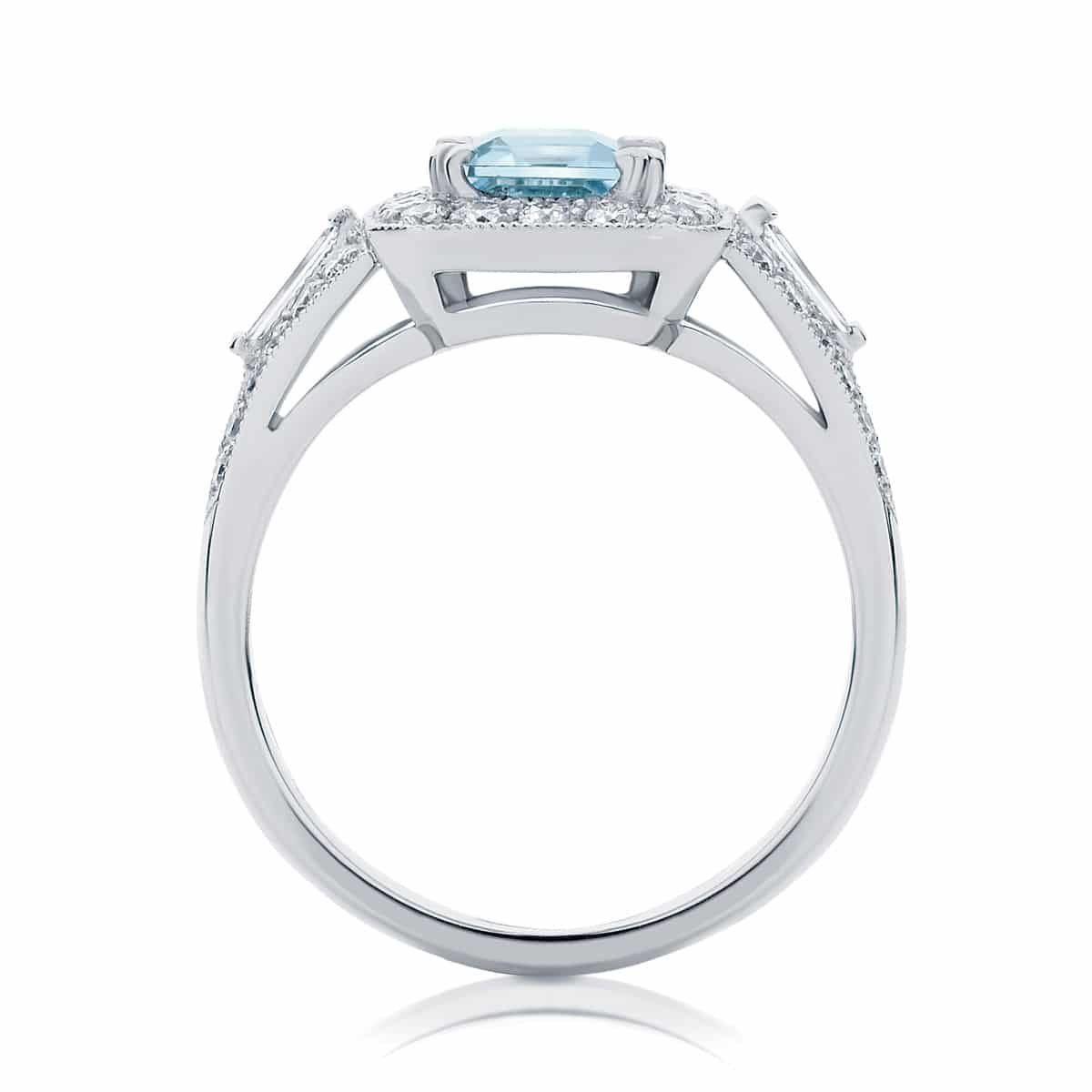 Emerald Halo Engagement Ring White Gold | Andromeda