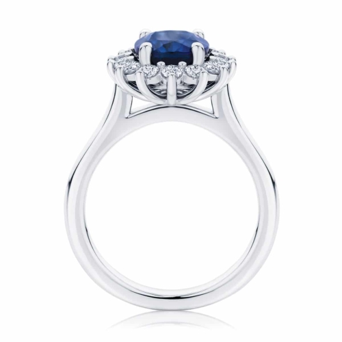 Oval Halo Engagement Ring White Gold | Aquarius
