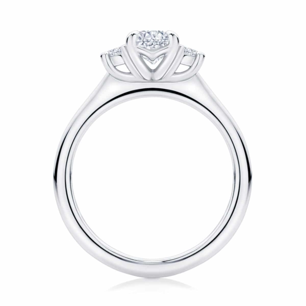 Oval Three Stone Engagement Ring White Gold | Arcadia