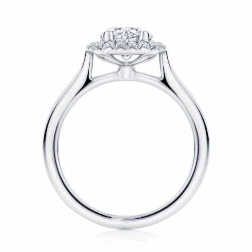 Round Halo Engagement Ring Platinum | Ariel (Plain Band)