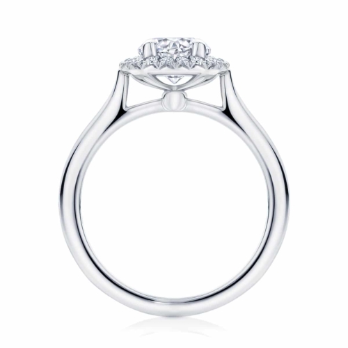 Round Halo Engagement Ring Platinum | Ariel (Plain Band)