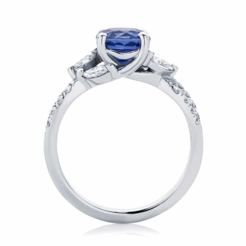 Round Side Stones Engagement Ring Platinum | Athena
