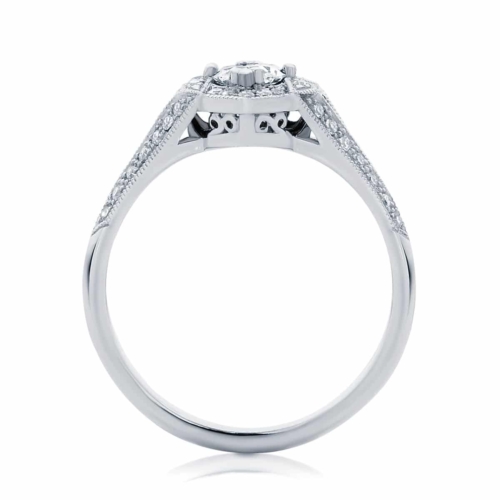 Marquise Halo Engagement Ring Platinum | Aura