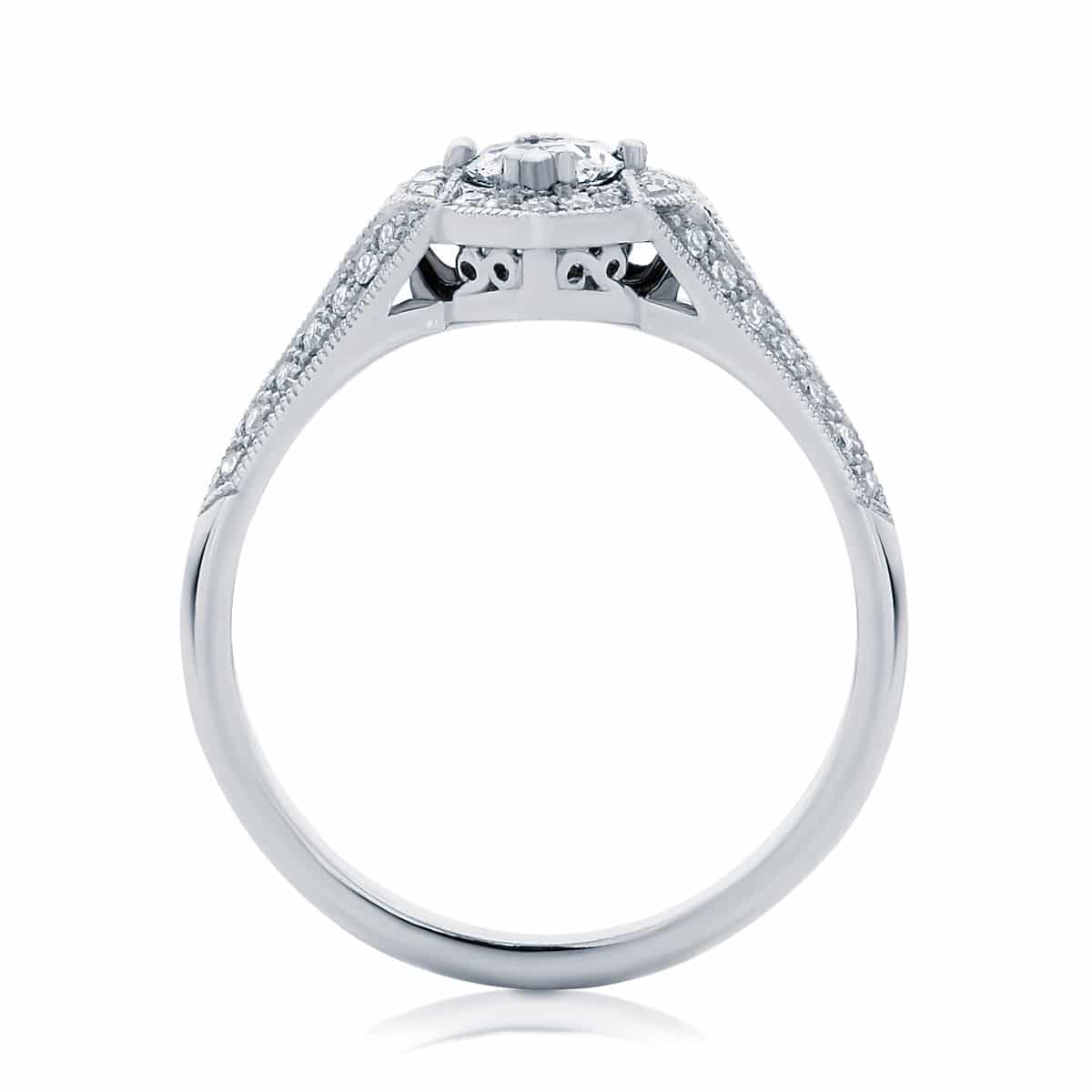 Marquise Halo Engagement Ring Platinum | Aura
