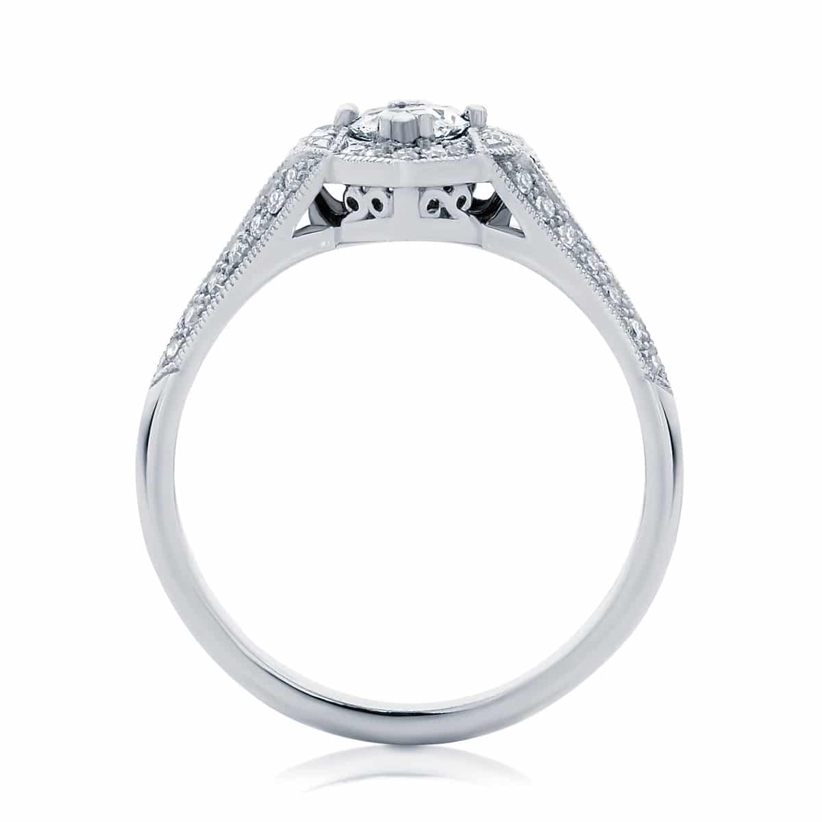 Marquise Halo Engagement Ring White Gold | Aura