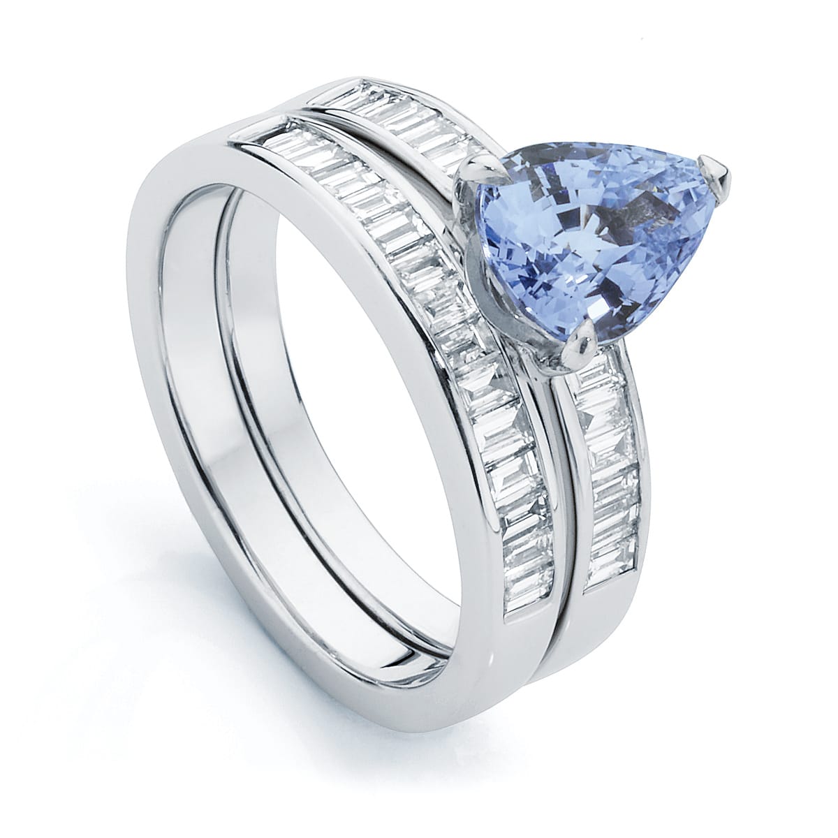 Pear Side Stones Engagement Ring Platinum | Azure