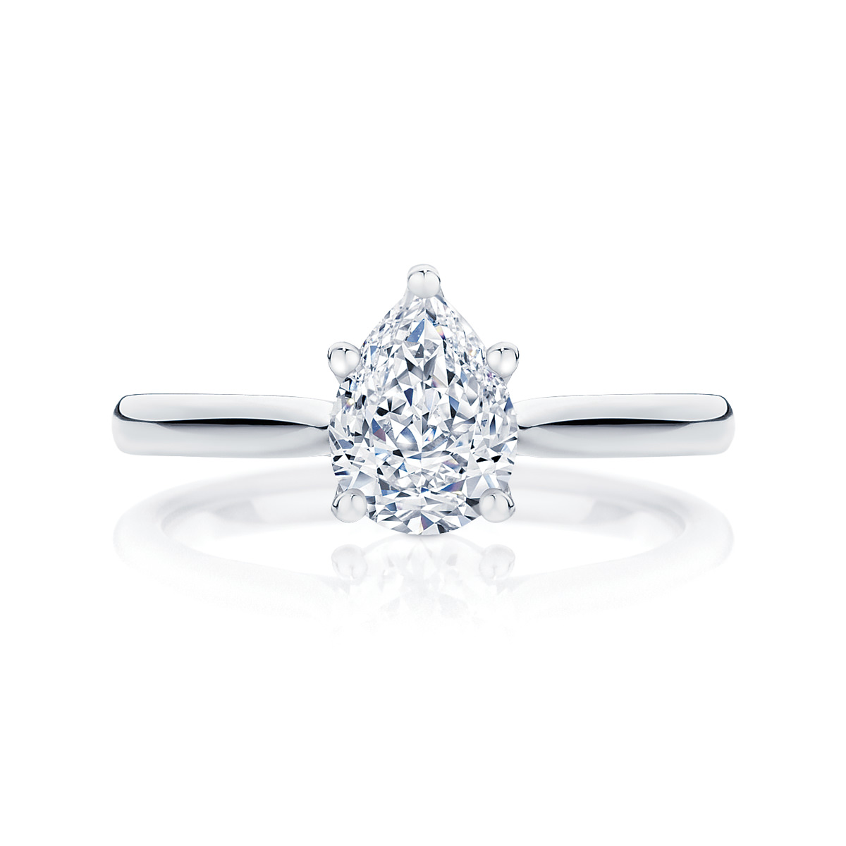 Pear Solitaire Engagement Ring Platinum | Ballerina (Pear)