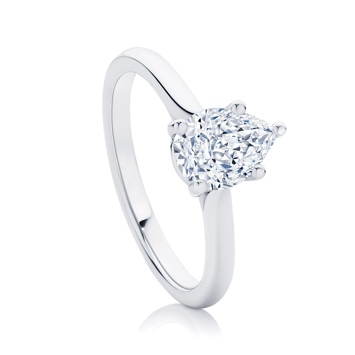 Pear Solitaire Engagement Ring Platinum | Ballerina (Pear)