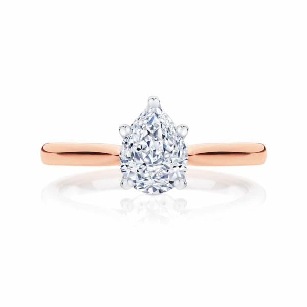Pear Solitaire Engagement Ring Rose Gold | Ballerina (Pear)