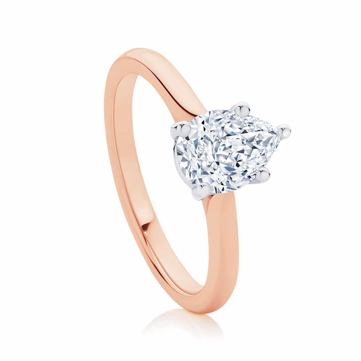 Pear Solitaire Engagement Ring Rose Gold | Ballerina (Pear)