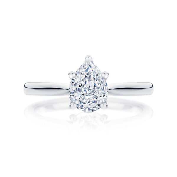 Pear Solitaire Engagement Ring White Gold | Ballerina (Pear)