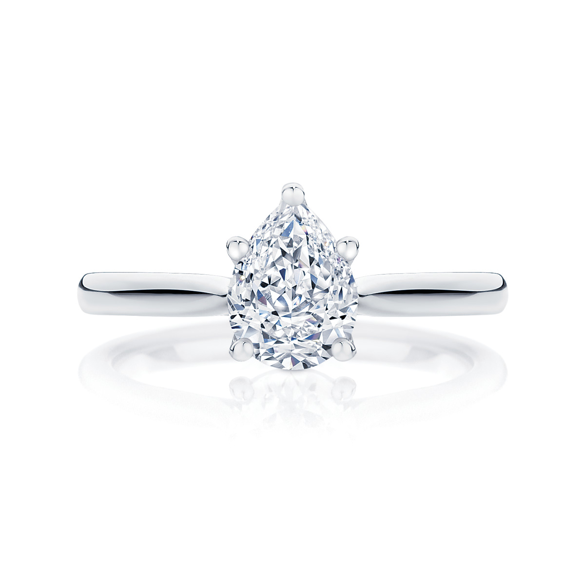 Pear Solitaire Engagement Ring White Gold | Ballerina (Pear)