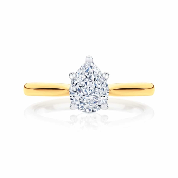 Pear Solitaire Engagement Ring Yellow Gold | Ballerina (Pear)