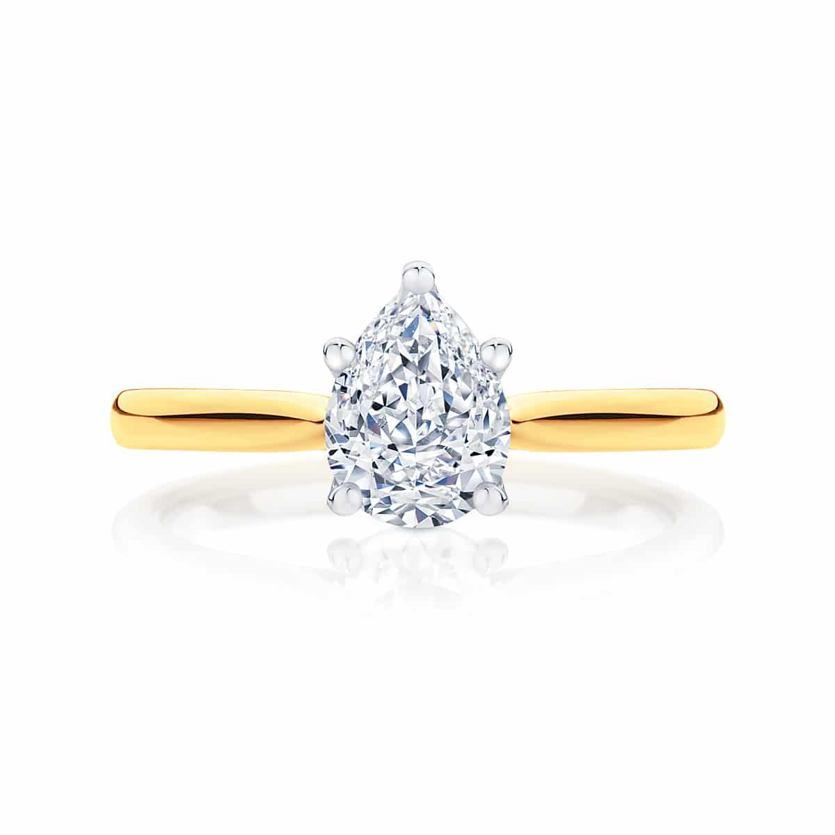 Pear Solitaire Engagement Ring Yellow Gold | Ballerina (Pear)