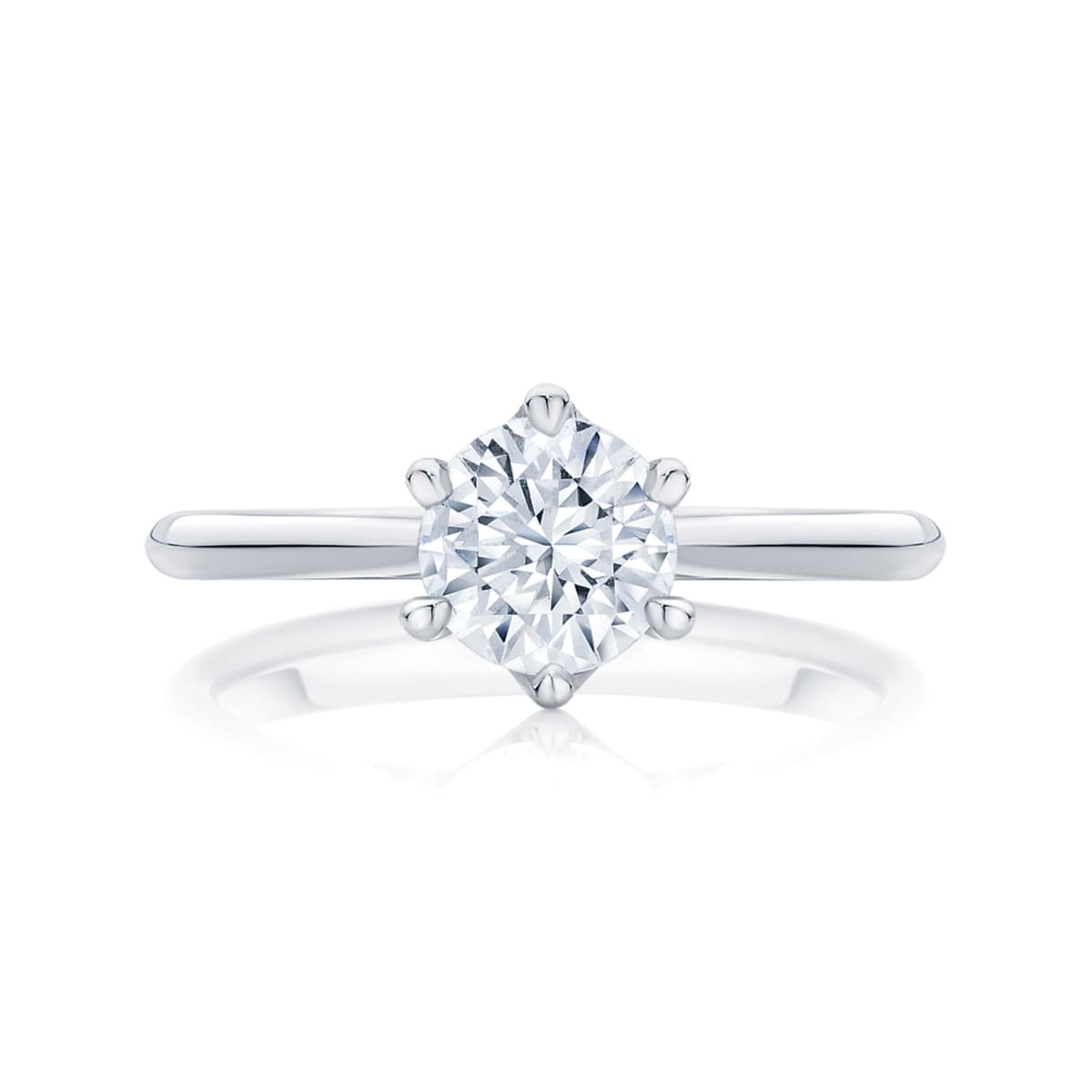 Round diamond engagement ring platinum solitaire