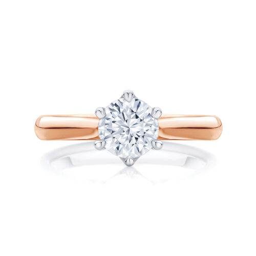 Round Solitaire Engagement Ring Rose Gold | Ballerina