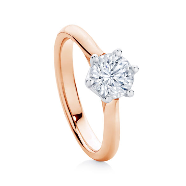 Round Solitaire Engagement Ring Rose Gold | Ballerina