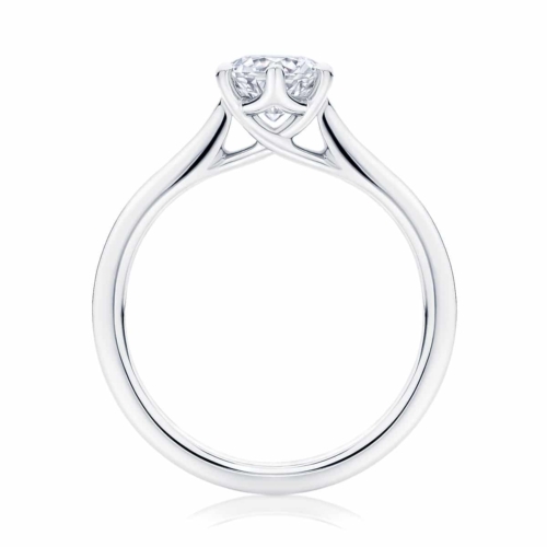 Round Side Stones Engagement Ring Platinum | Ballerina (with side stones)