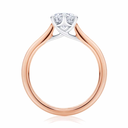 Round Side Stones Engagement Ring Rose Gold | Ballerina (with side stones)