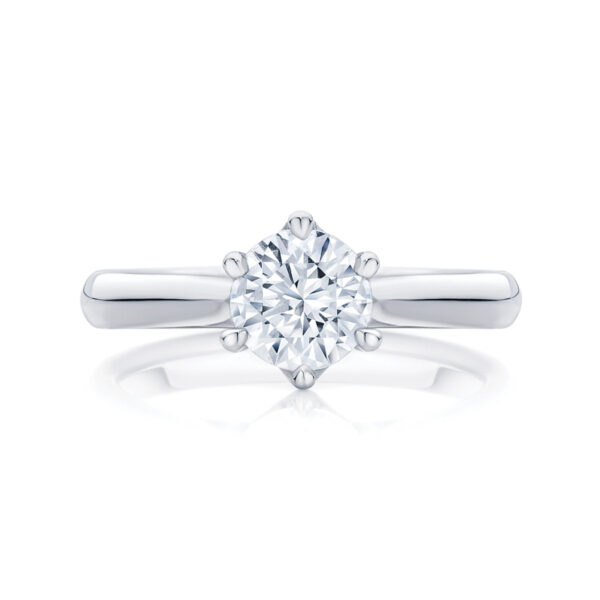 Round Solitaire Engagement Ring White Gold | Ballerina