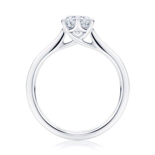 Round Solitaire Engagement Ring White Gold | Ballerina