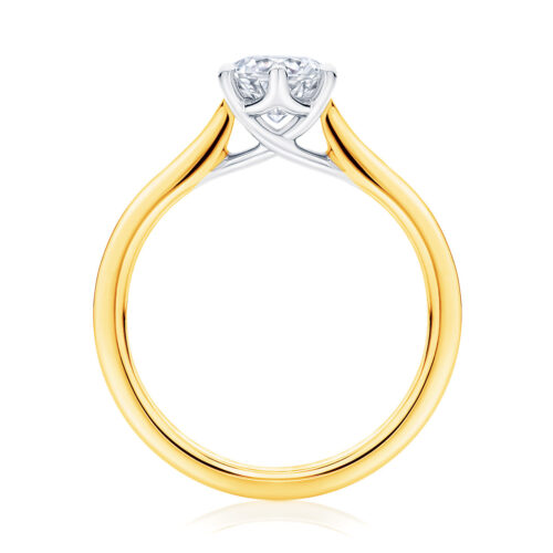 Round Solitaire Engagement Ring Yellow Gold | Ballerina