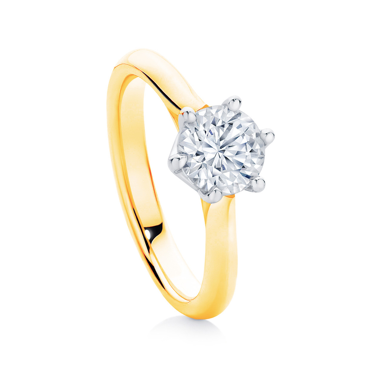 Round Solitaire Engagement Ring Yellow Gold | Ballerina