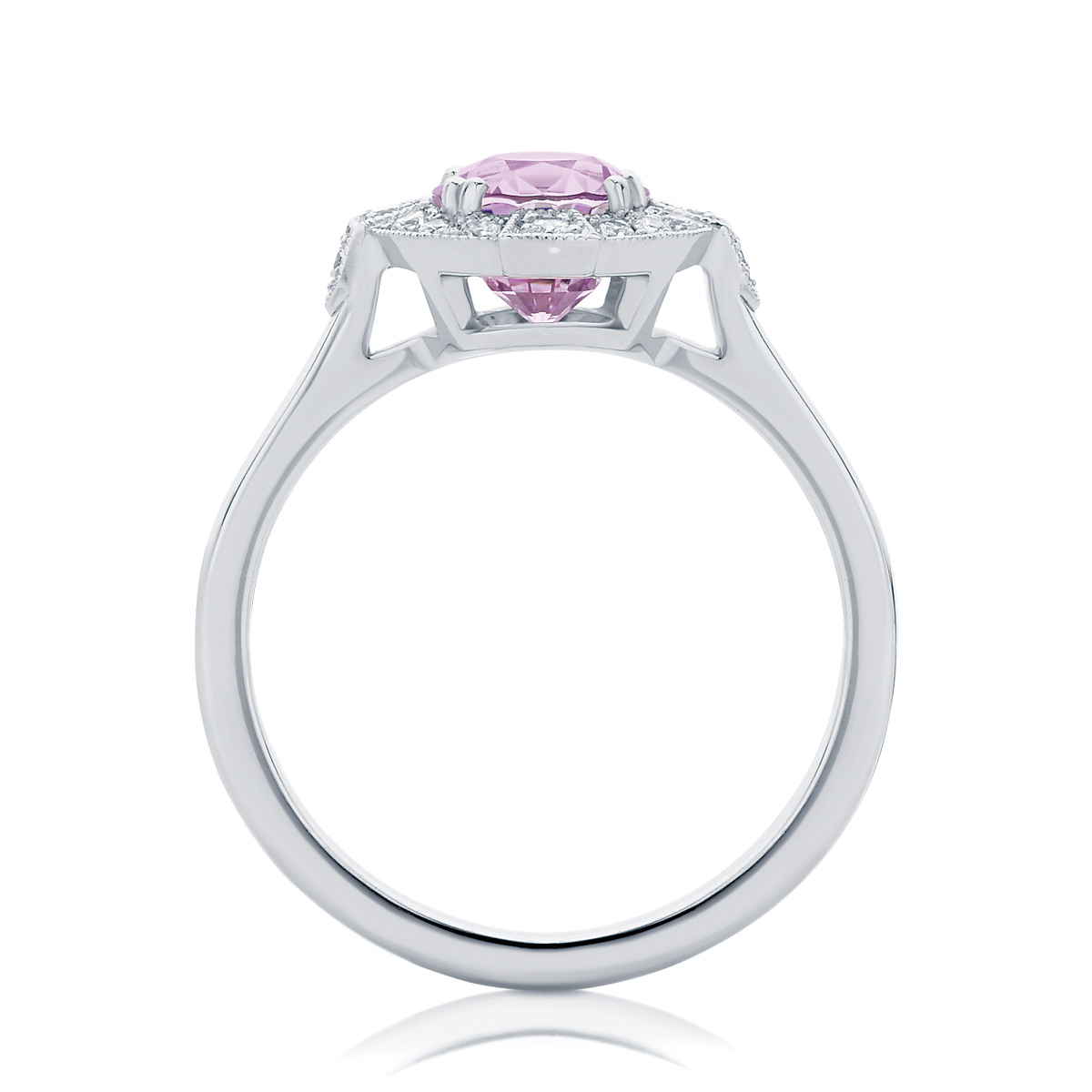 Oval Halo Engagement Ring White Gold | Belle