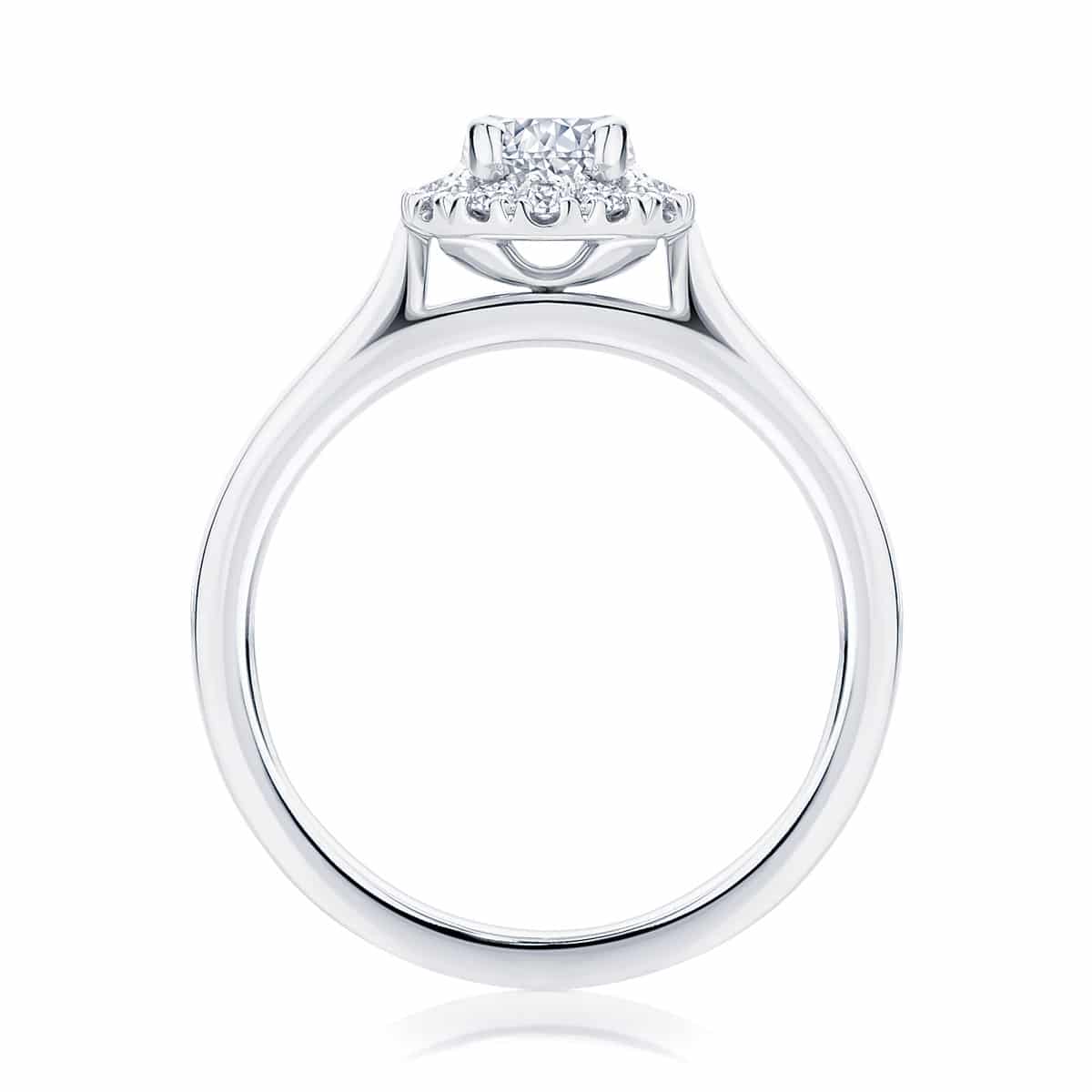 Oval Halo Engagement Ring Platinum | Bloom