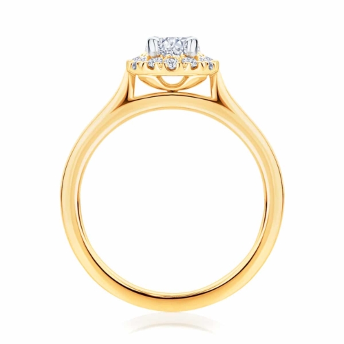 Oval Halo Engagement Ring Yellow Gold | Bloom